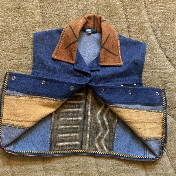 NWOT - Denim And Mudcloth Unisex Vest - Picture 3 of 4